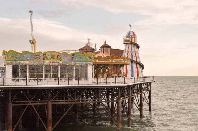 The fairground rides on Brighton Pier